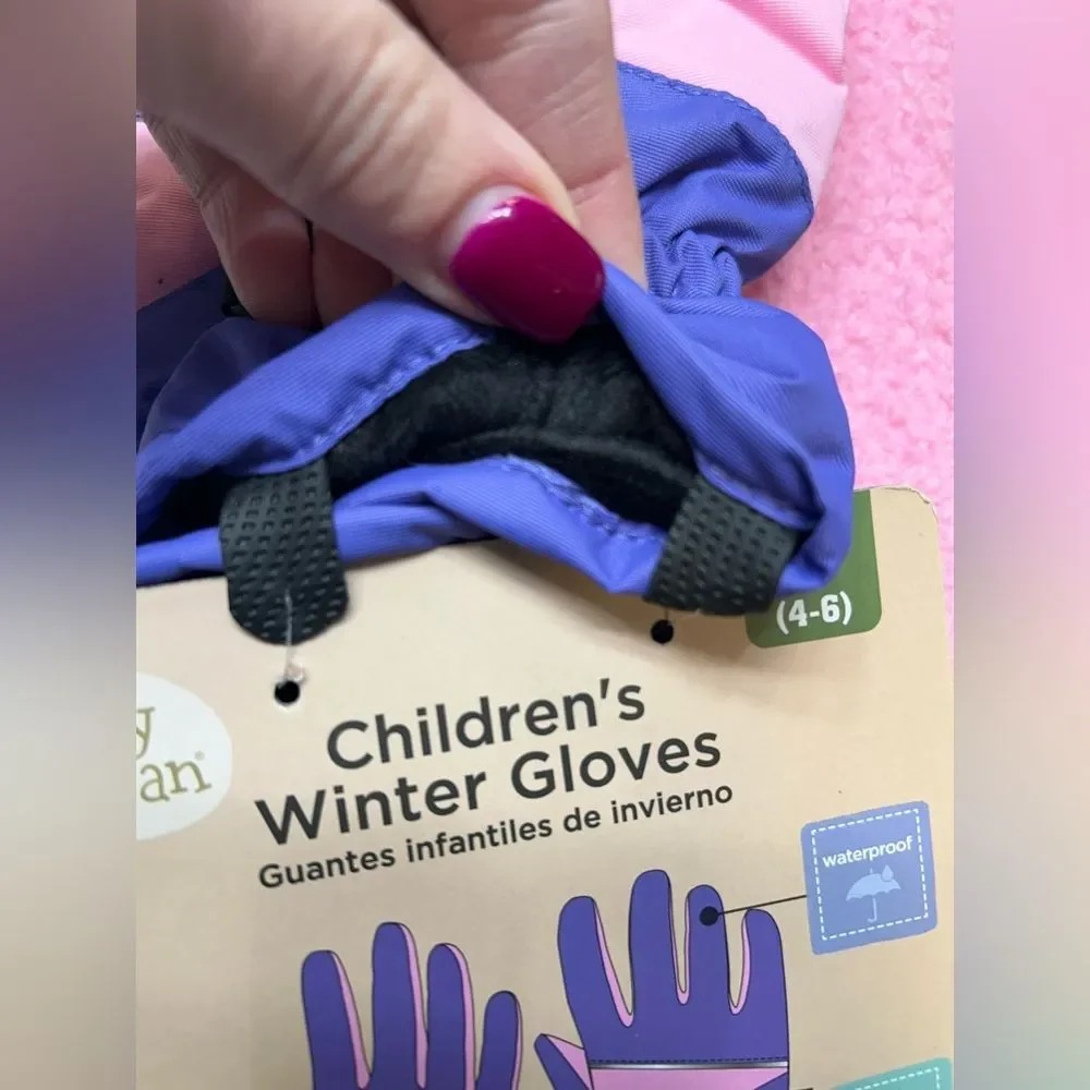Vibrant Purple and Pink Kids Mittens